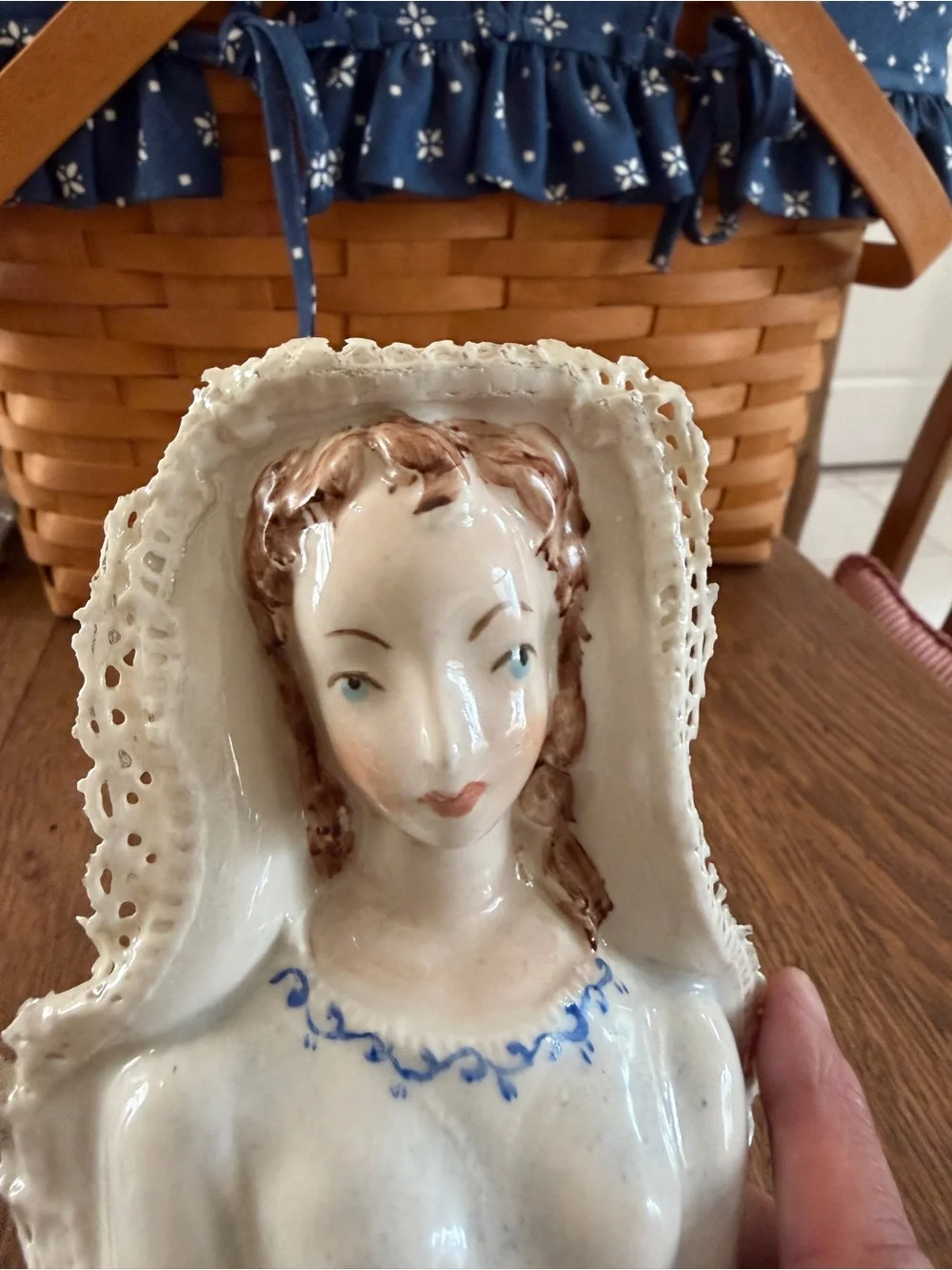 Vintage Lady Figurine with Laced Accents